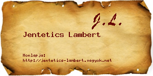 Jentetics Lambert névjegykártya